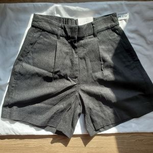 NWT Old Navy Linen Blend Extra High-Waisted Tailored Shorts, Black, Small